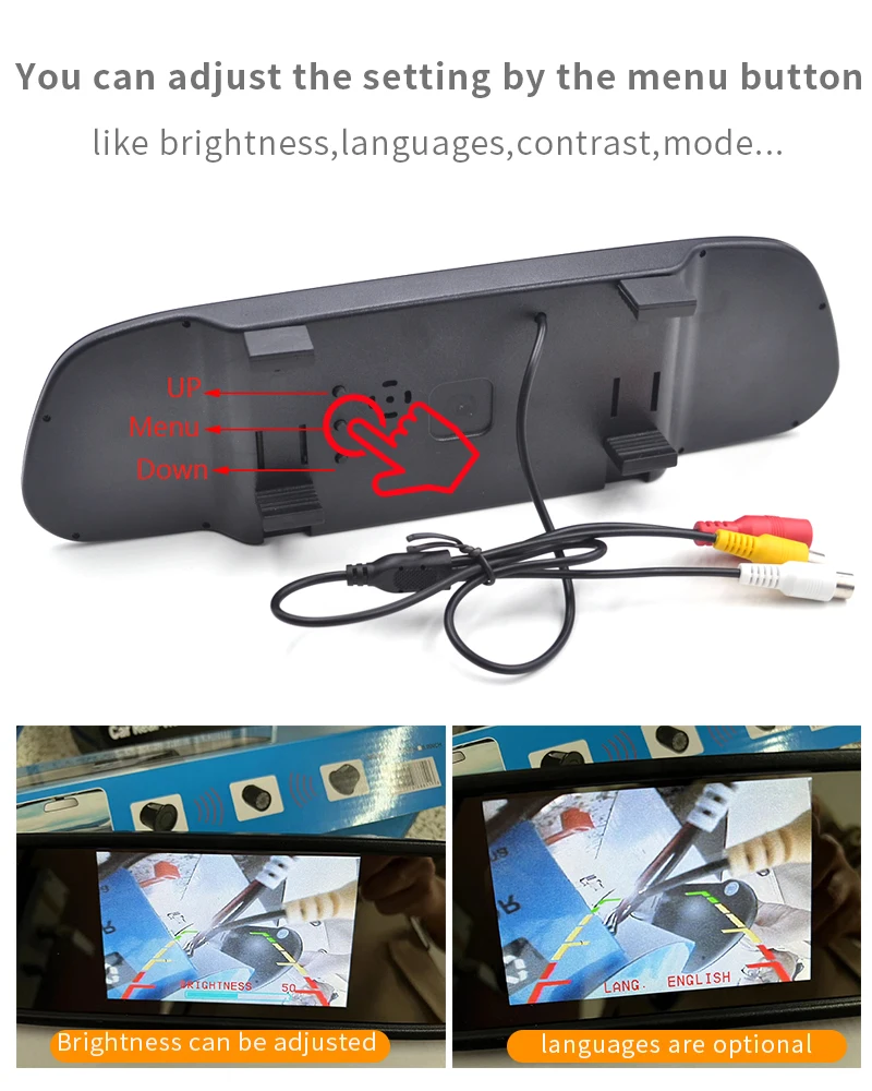 $134.89 5 inch Car Mirror Monitor for Rear View Camera Auto Parking Backup Reverse Monitor HD 800*480 TFT-LCD Screen