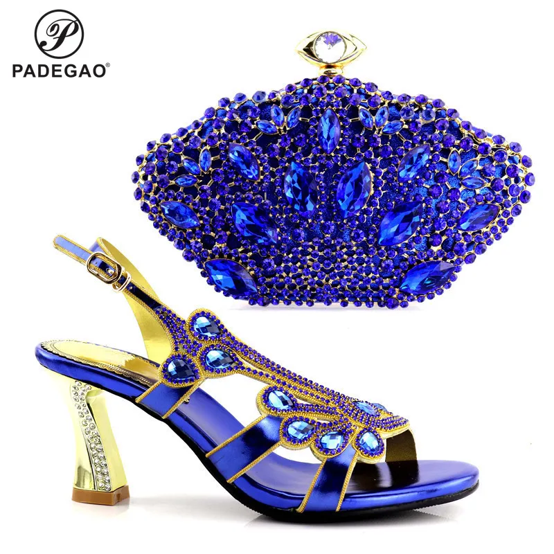 

2020 Classics Style Nigerian Women Shoes And Bag To Match Set Italian High Heels Party Shoes And Bag Set For Wedding Dress