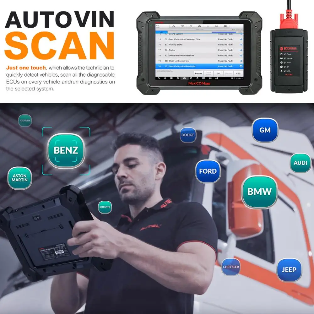 Autel MaxiCOM MK908 OBD2 автоматический диагностический инструмент автомобильный