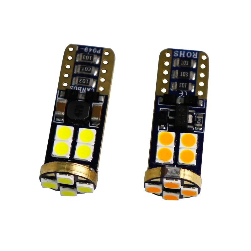 100 шт. автомобиля 12 V-24 V T10 canbus 12 SMD 3030 без ошибок 168 W5W поворот стороны номерного знака светильник парковка габаритные лампы белого цвета-красный, желтый