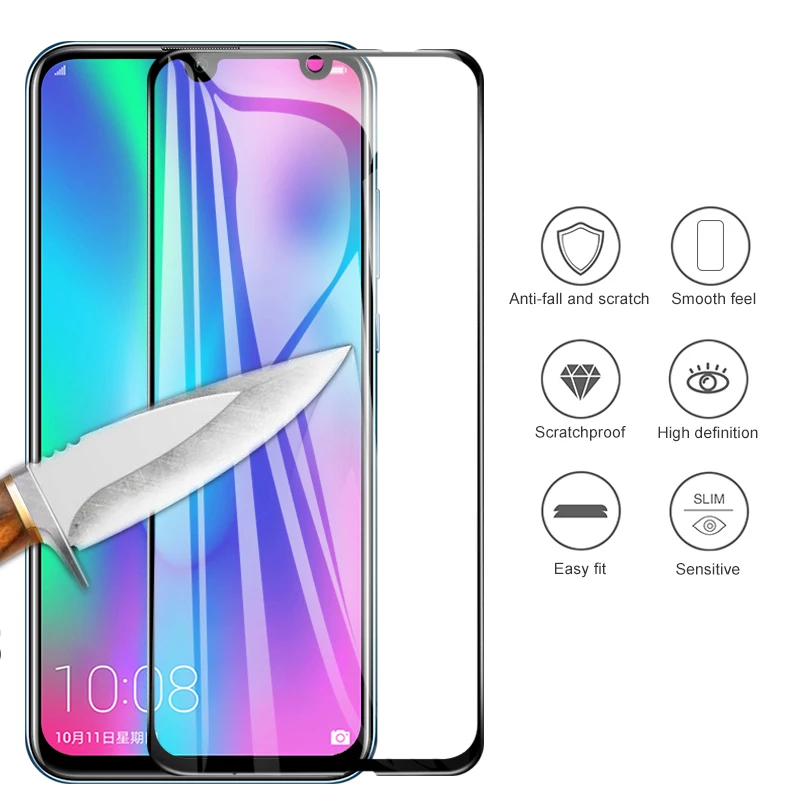 2 шт 9D закаленное стекло для huawei p smart 2019 защита экрана защитное полное клеевое