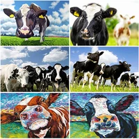 full squareround resin diamond embroidery cow 5d diamond painting cross stitch animals picture of rhinestones home decoration