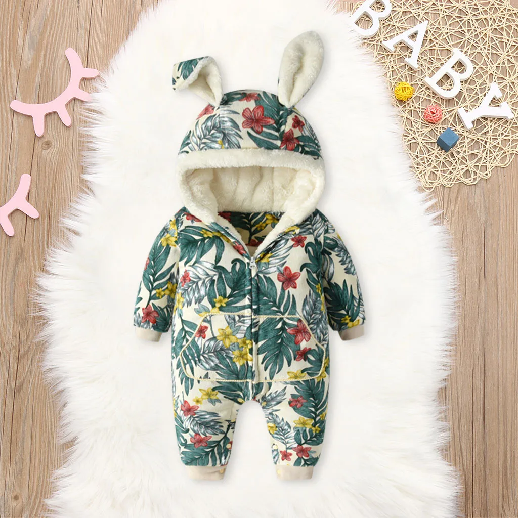 Новорожденный младенческой девочка мальчик комбинезон в цветочек с рюшами