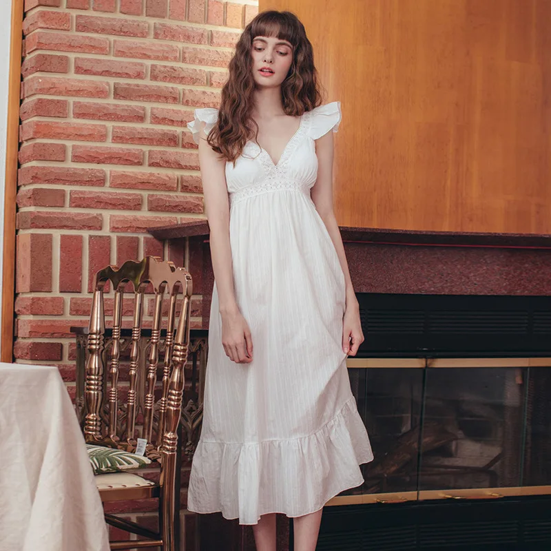 

Japanese summer new ladies nightdress sexy nightdress with chest pad long skirt home skirt pink white female skirt nightdress