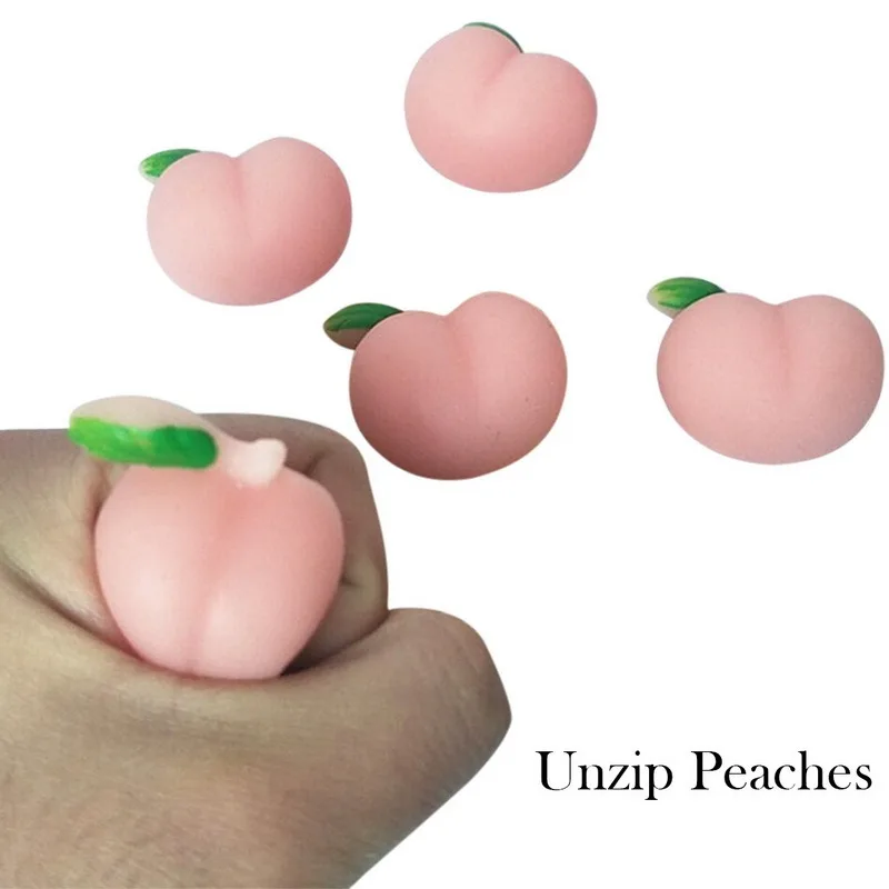 

New Relax Fidget Toys Mini Peach Squishy Squeeze Soft Stress And Anxiety Relief Toy Mochi Cute Funny Figet Toys Pink Funny Gift