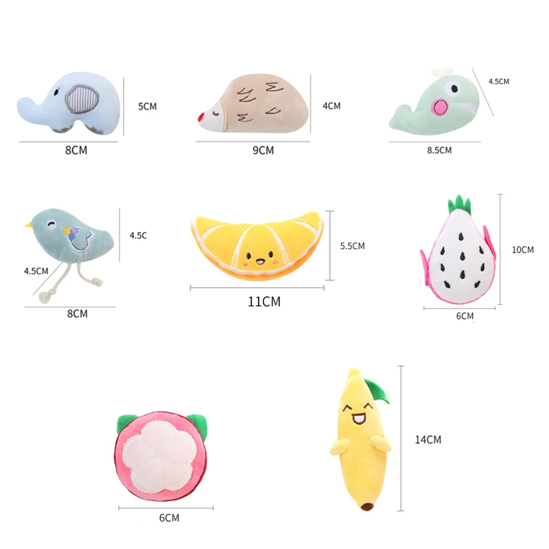 4pcs/lot Soft Fruit Catnip Cat Toy Small Hedgehog Whale Pet Kangaroo Animal Mint Toys | Дом и сад