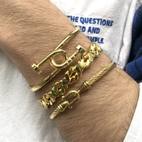 punk wrist jewelry%c2%a0set knot bracelet bangle for men women bijoux simple charms cuff gold bangles stainless steel pulseras