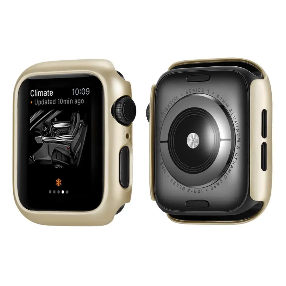 Матовый чехол для Apple Watch 4 44 мм 40 мм защитная рамка защитная оболочка идеальный бампер чехол для iWatch 4 крышка - Цвет: Retro gold