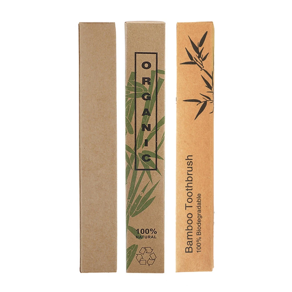 100pcs/lot Bamboo Charcoal Toothbrush Kraft Box Environmental Packing Toothbrushes Case without | Красота и здоровье