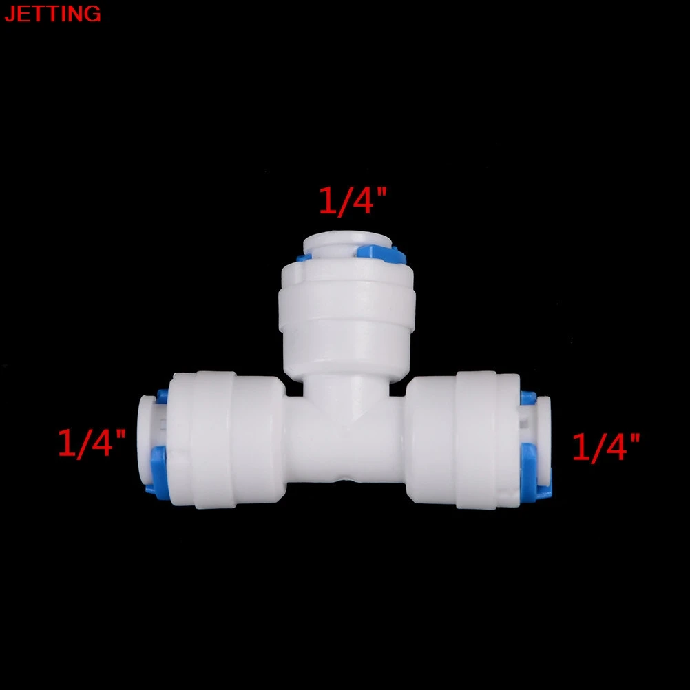 

5 PCS 1/4" Male 1/4" Tube OD Hose Type T Qucik Connection RO Water Connector Fittings Joint Reverse Osmosis Aquarium System