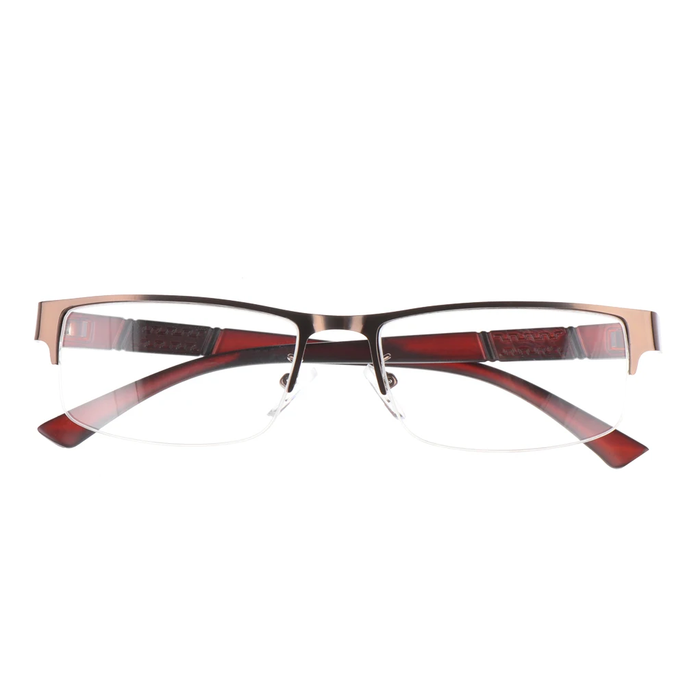 Hot Men's Business Reading Glasses Titanium Alloy Frame Ultra Light Resin Eye Wear Hyperopia Presbyopia Prescription Glasse - Цвет оправы: Кофе