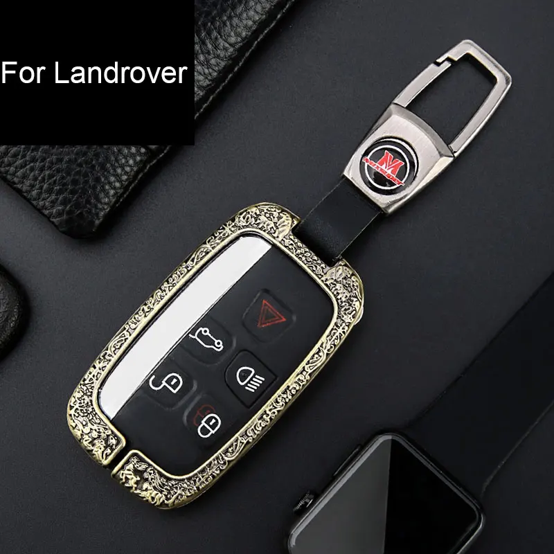 Цинковый сплав кожаный чехол для ключей LandRover Discovery 4/Freelander2/Range Rover/Evoque Jaguar XE/XJ/XJL/XF/F