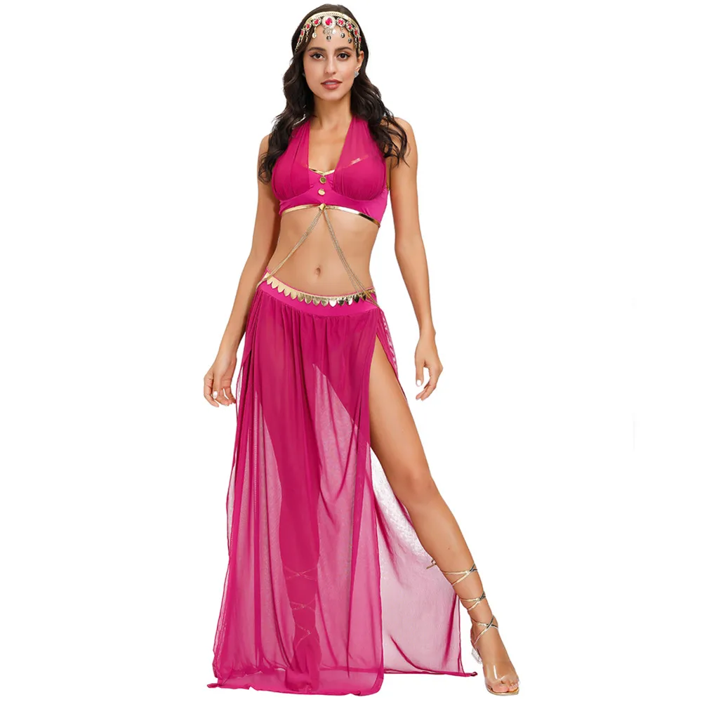 

Sexy Arabic Goddess Costume Set Halloween Party Oriental Dance Girls Belly Dancing India Bellydance cosplay Clothes Fancy Dress