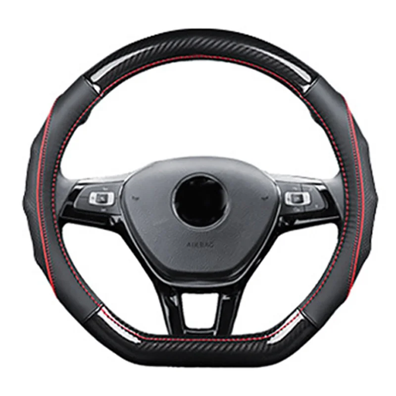 

Car Steering Wheel Cover Skidproof Auto Anti-Slip Embossing Leather for Golf 7 Mk7 -Polo Jetta Passat