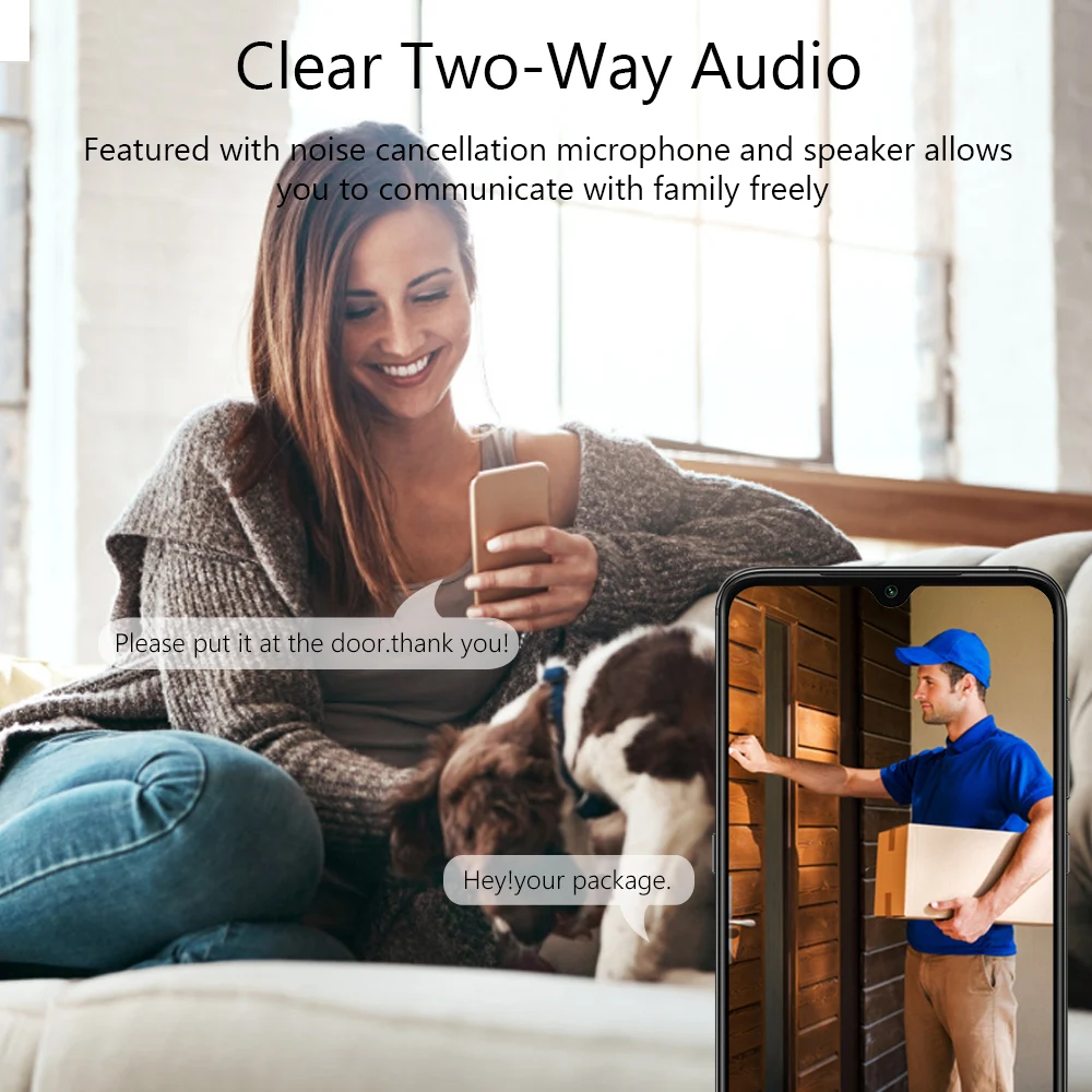 Wi-Fi 1080P 2 МП беспроводная домашняя камера видеонаблюдения с пассивным ИК датчиком