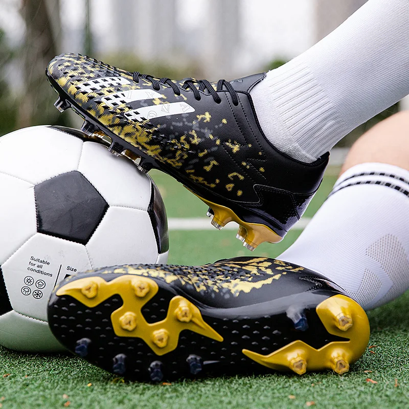 

BINBINNIAO Men Soccer Shoes Kids Non-Slip Training Football Boots Breathable Comfortable Sports Athletic Unisex Sneaker