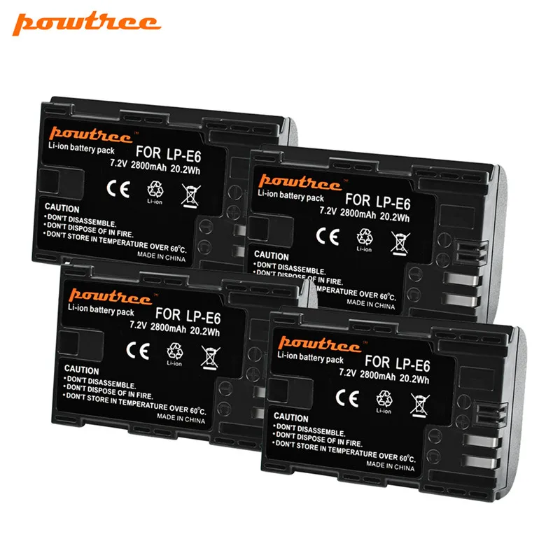 Аккумуляторная батарея Powtree для Canon 7 2 в 2800 мАч LP-E6 сменная камеры LP E6 LPE6 5D 6D 7D 60D 60Da