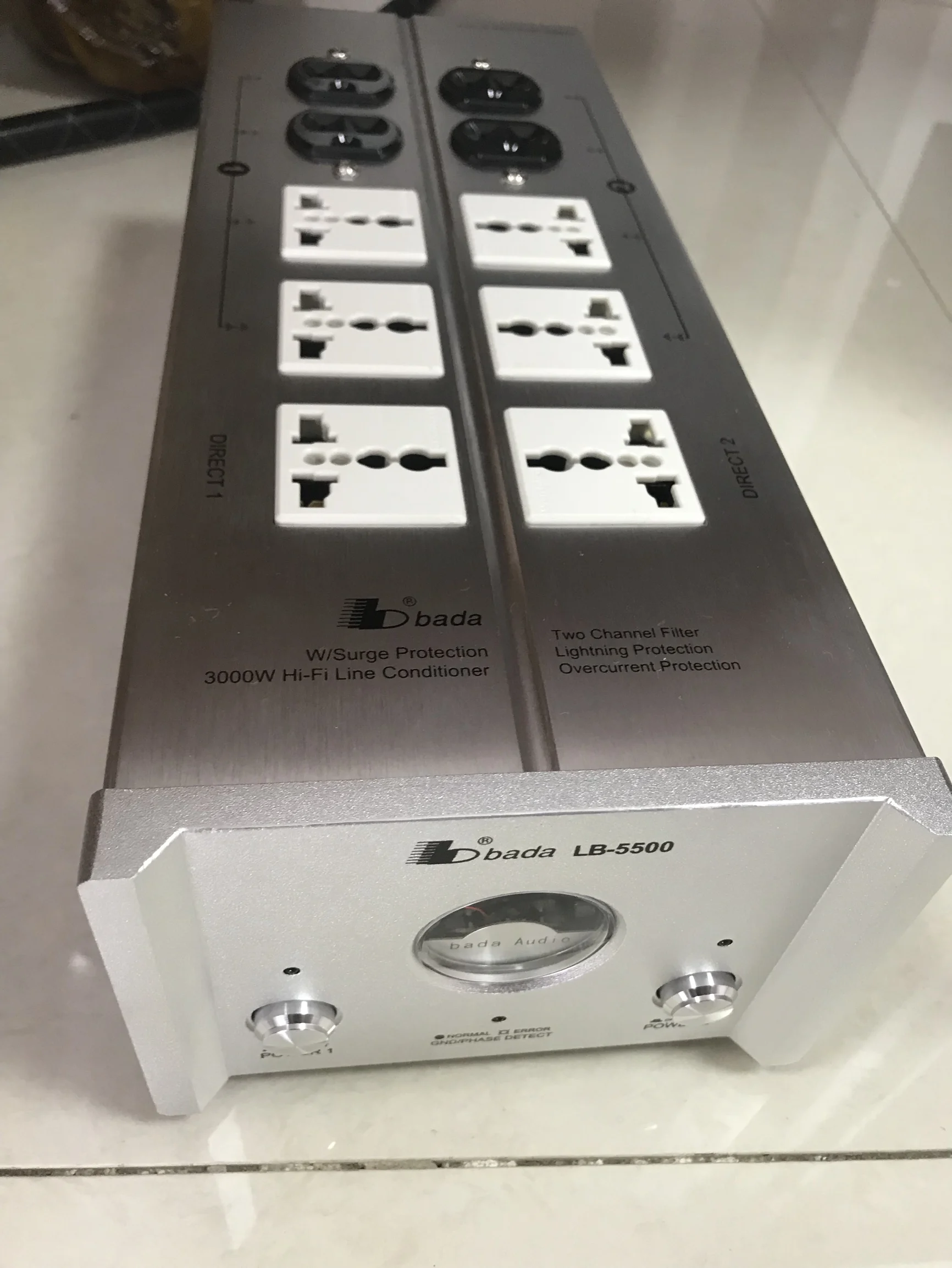 

Bada LB-5500 2 road HiFi Power Filter Plant Schuko Socket AC Power Conditioner Audiophile Power Purifier With US Outlets