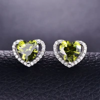 luxury classic romantic jewelry aaa zircon heart stud earrings for women elegant wedding silver color earrings jewelry ladies