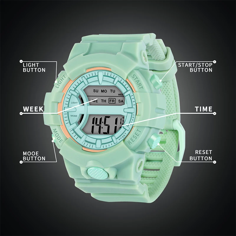 Sports Men Women Watches 10pcs Casual Digital Waterproof Watch Lover's Gift Clock Children Kid's Wristwatch Female Clock Reloj enlarge