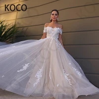 macdugal wedding dress 2022 simple a line floral lace beach bride gown elegant boat neck vestido de novia civil women skirt