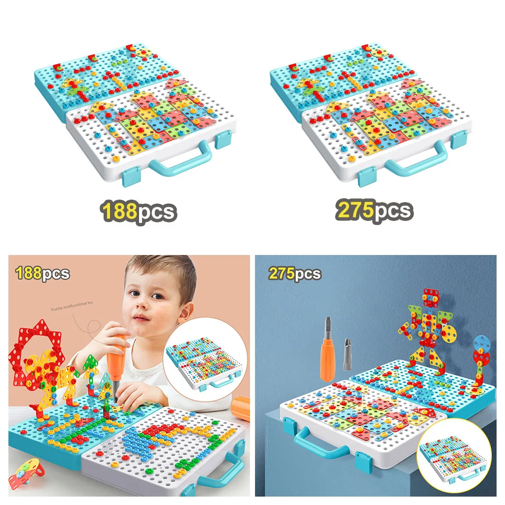 

Drilling Screw Mosaic Puzzle Toys For Children Building Bricks Toy