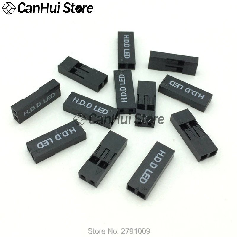 100 шт. 2 54 мм 1x2Pin 1*2P печать сброс мощности SW ± H.D светодиодный шрифт пластик Dupont