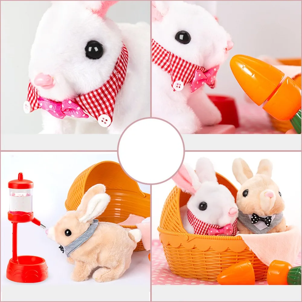 Плюшевый Поющий прыжок кролик имитация мягкие игрушки Робот электрическая