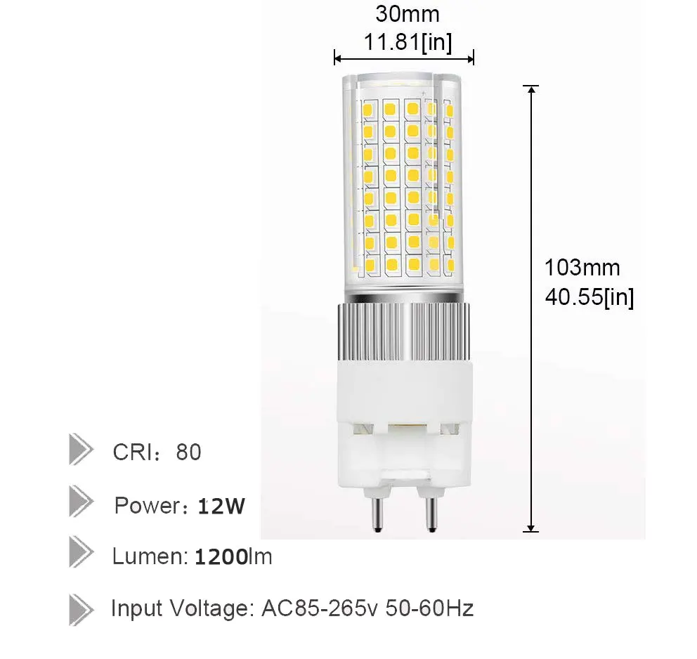 G12 светодиодный ные лампы 12 Вт LED G12 Base T6 Bulb 120W G12 галогенный прожексветильник s Замена отель Гараж склад фабрика больница от AliExpress WW