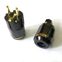 hifi audio pair gold plated c 079 iec connector p 079e schuko eu power plug adapter for ac power cord audio connector