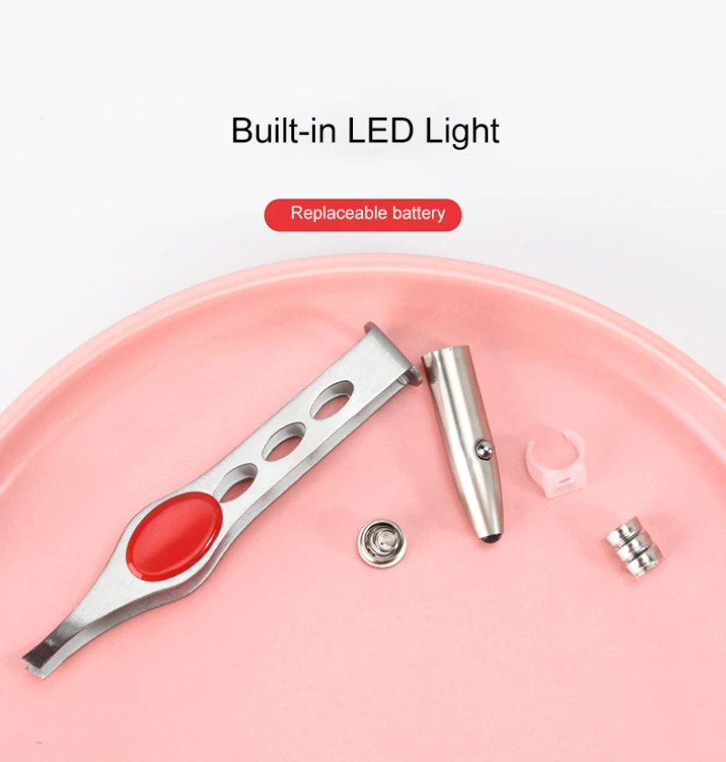 Мини светодиодный светильник жим для бровей из нержавеющей стали щипцы