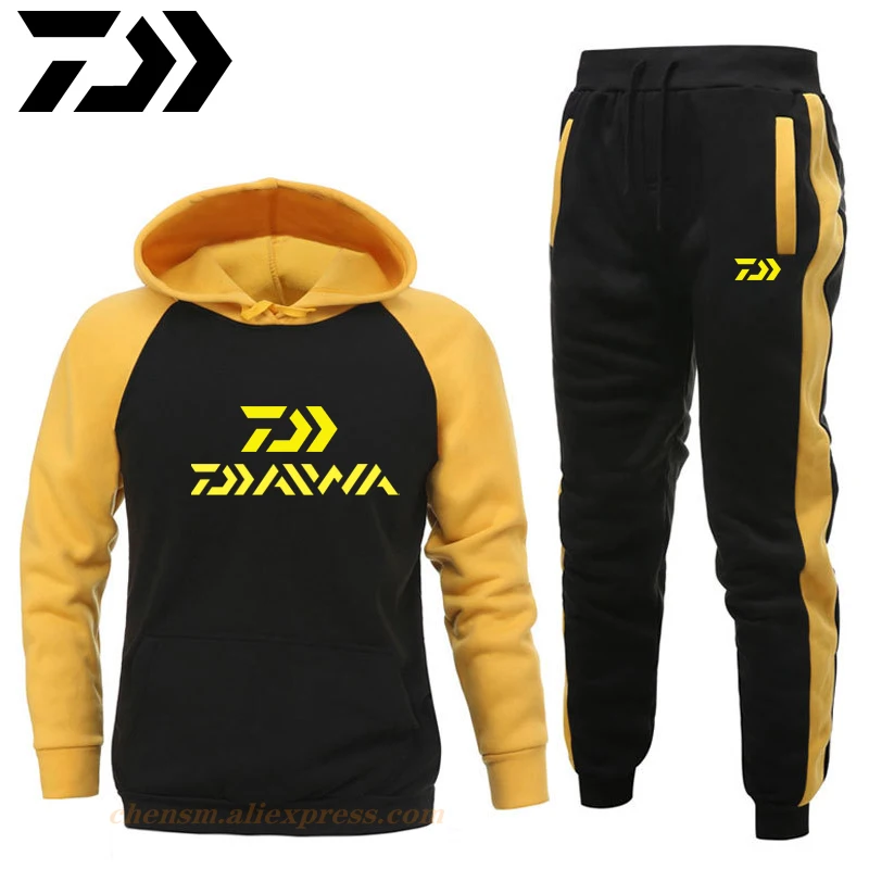 

2020 Autumn DAIWA Fishing Clothes Winter Men Outdoor Sports Fishing Suit Casual Hoodies +pants Windproof Fishing Sweater