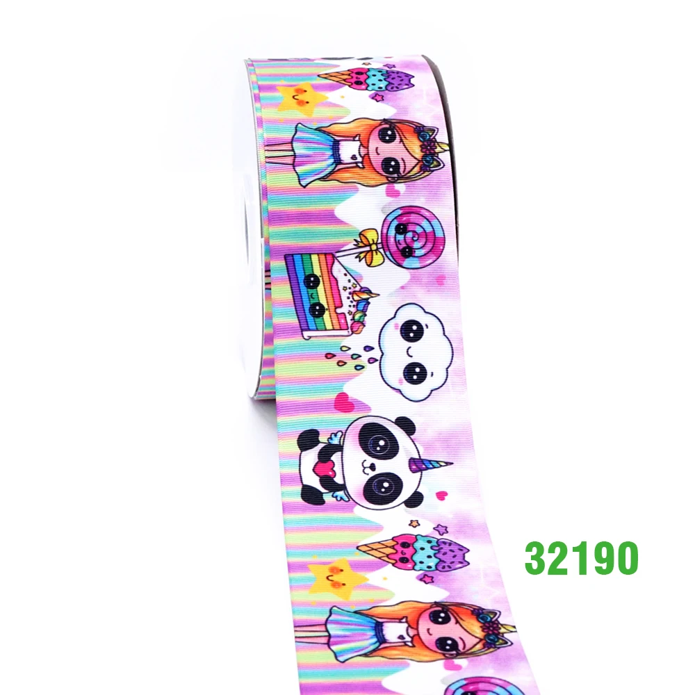50 ярдов мультфильм напечатанный grosgrain ленты 32163 - Цвет: 32190