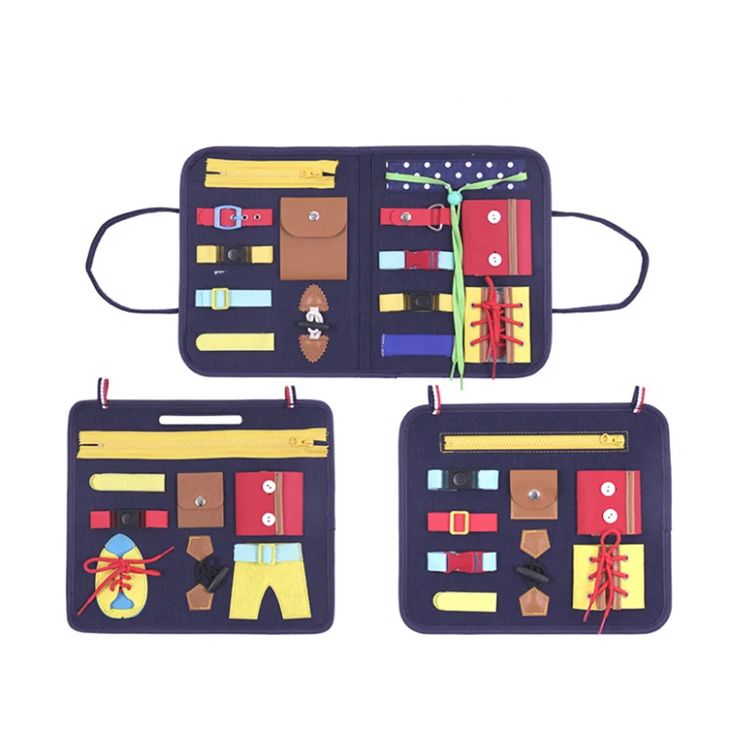 

Montessori Busy Board Early Educational Toys Fine Motor Training Self-Care Ability Preschool Children Kids Sensory Education