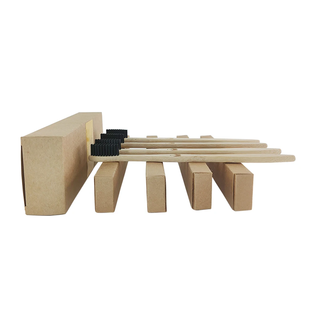 Зубная щетка из натурального бамбука набор экологически чистых средних