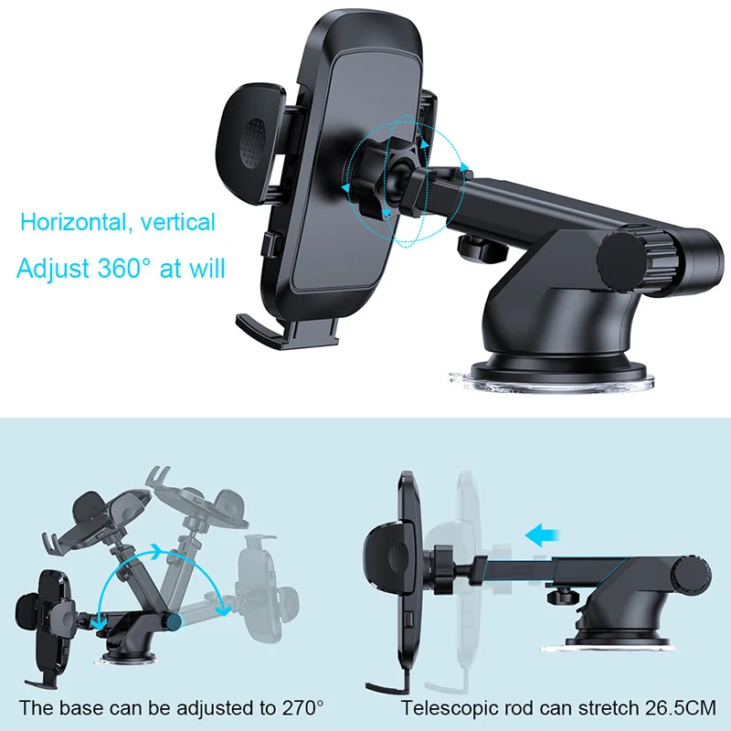 Sucker Car Phone Holder Mount Stand GPS Telefon Mobile Phone Support Holder For iPhone 13 Samsung Huawei Honor Xiaomi Redmi