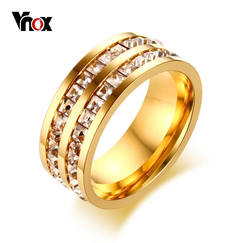 Женское Обручальное Кольцо Vnox кольцо из нержавеющей стали цвета розового золота