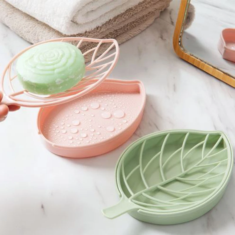 Двухслойный дренаж для мыла в форме листа коробка хранения ванной контейнер