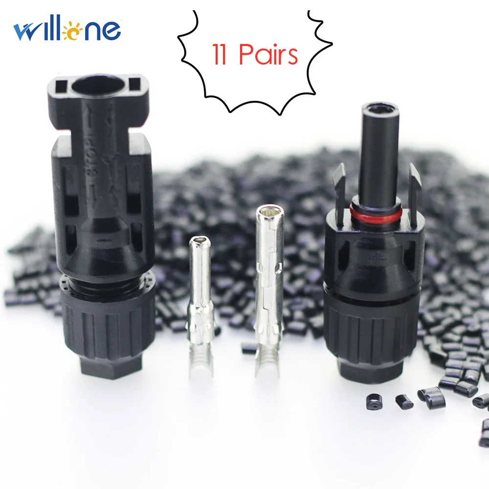 Бесплатная доставка 11 пар солнечных кабельных разъемов для панелей и