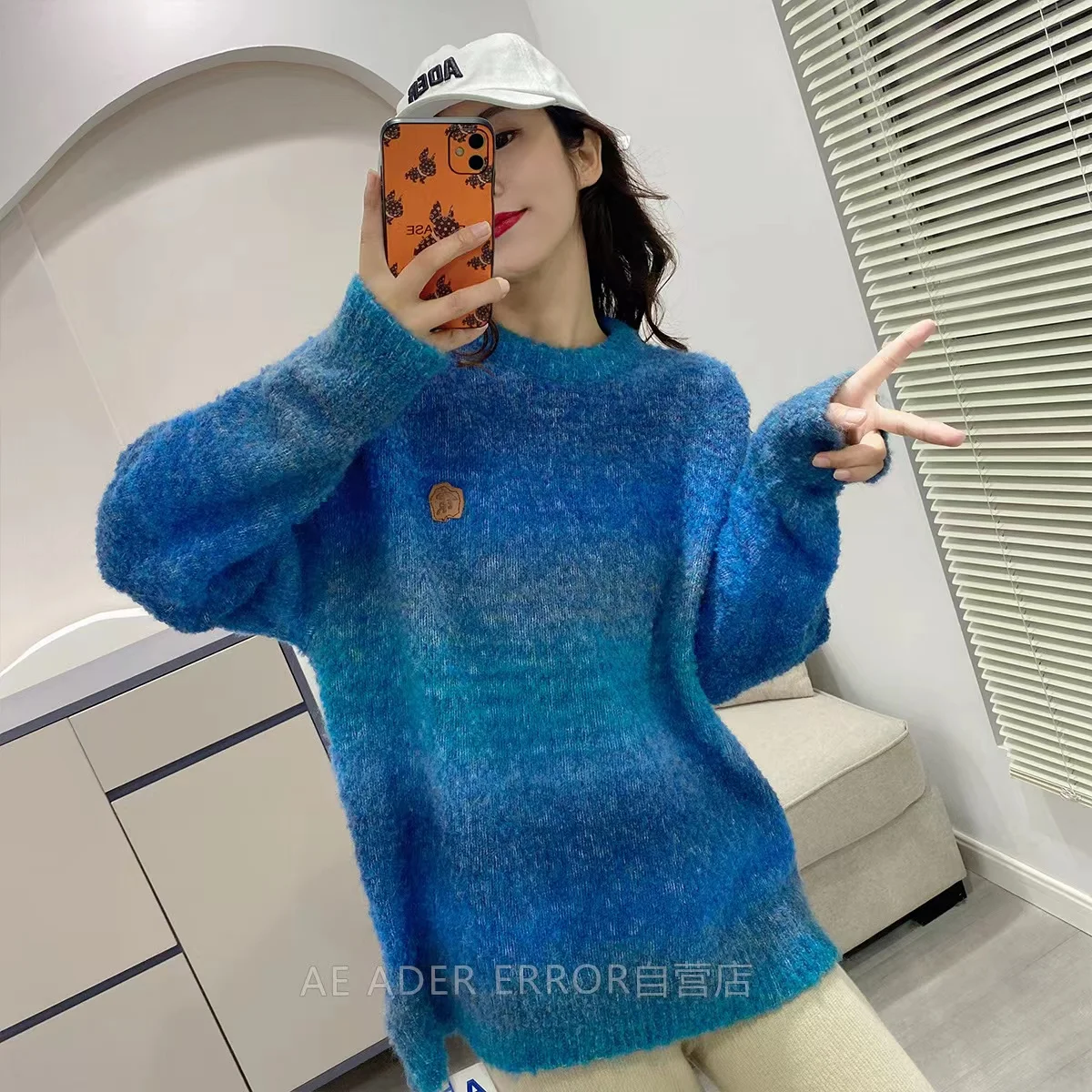 ADER 21autumn and winter high-quality Korean fashion ins knitting 1:1 gradient sweater female adererror wool knit sweater Unisex