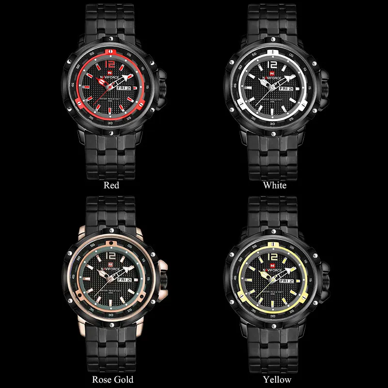 Кварцевые наручные часы Naviforcce 5563 цвет золотой/черный