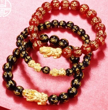 999 Подвески pixiu красные бусины ремешок на руку черные подвески-браслеты |