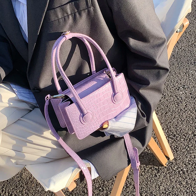 

Small Crocodile Pattern Shoulder Crossbody Bags for Women 2021 Luxury Brand Alligator Women Handbags Tote Designer Purse Clutch