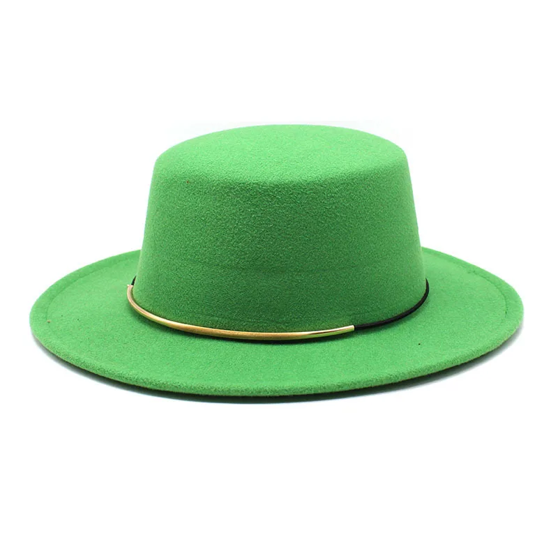 Шляпа Женская фетровая с прямым верхом простая Панама козырьком для церкви и