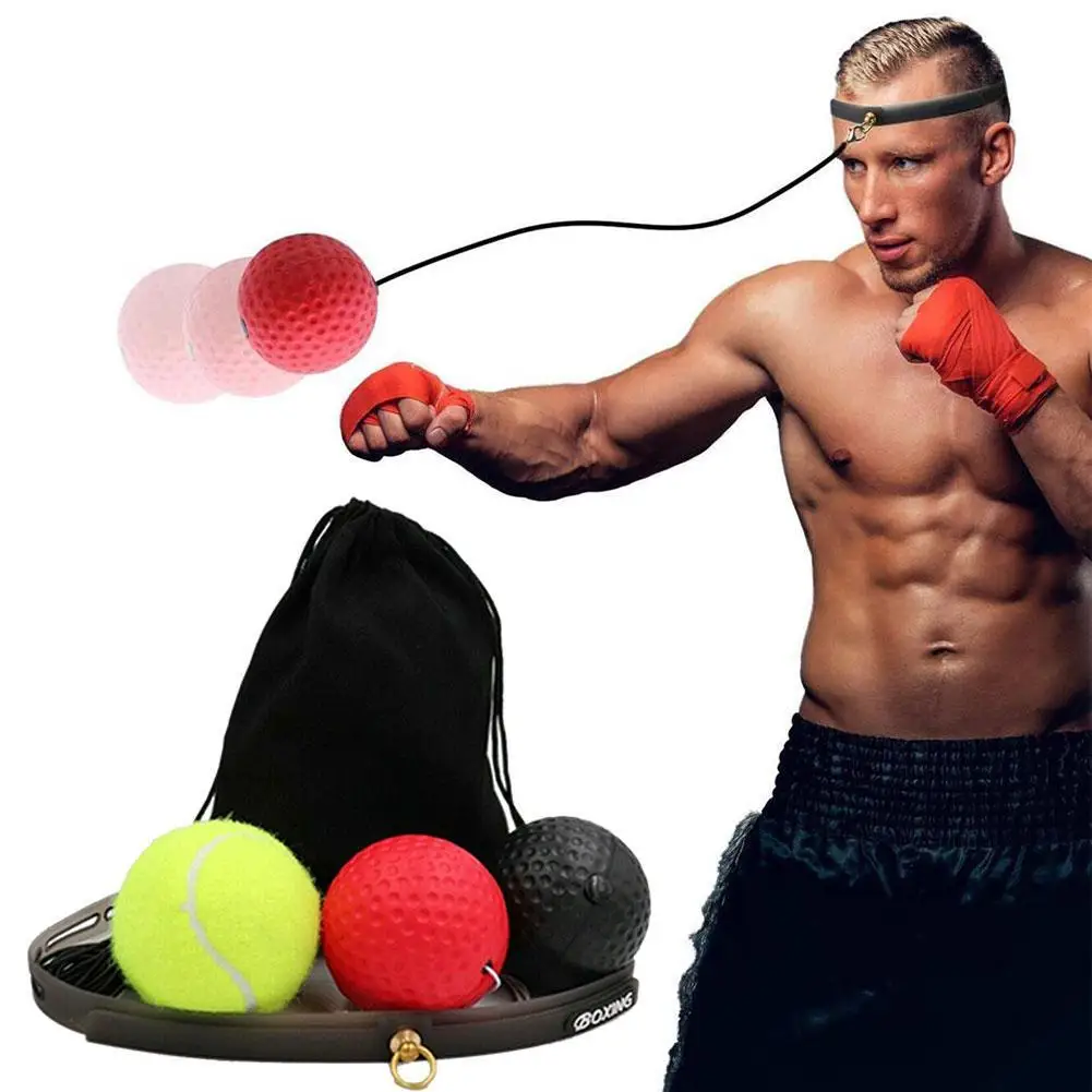 

Boxing Reflex Ball Set Difficulty Level Boxing Balls Adjustable For Punching Tools Reaction Training Agility Speed with Hea U3X5