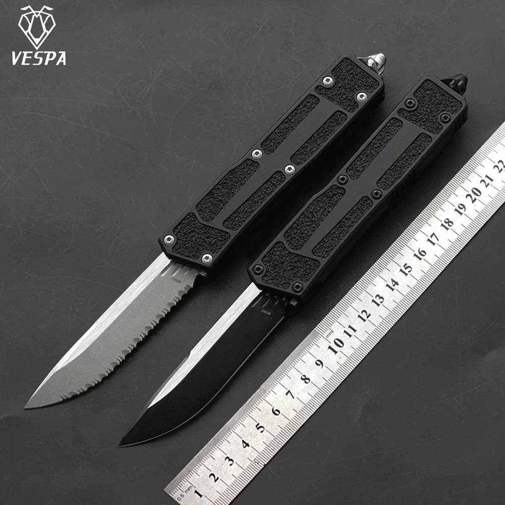 Нож VESPA с лезвием из стали M390 61HRC черного цвета, рукоять из алюминия 7075 для активного отдыха, охоты, кемпинга и выживания, тактический инструмент EDC.