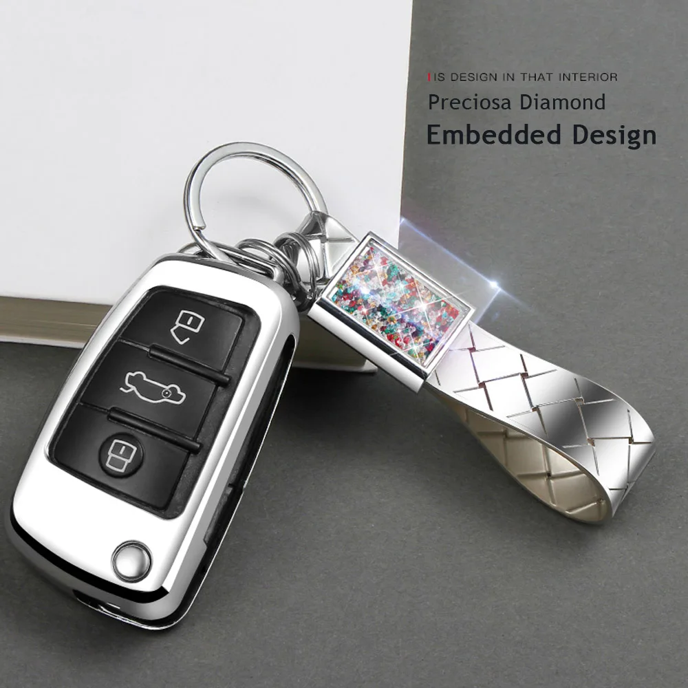 Складной 3 кнопки Автомобильный ключ кошелек сумка брелок для Audi R8 A1 A3 A5 A6 A7 A8 Q3 Q5 Q7