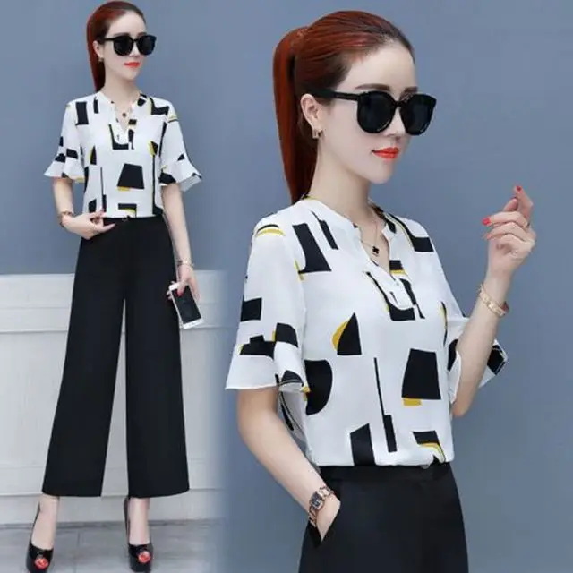 Женские шифоновые брючные костюмы повседневная официальная элегантная офисная