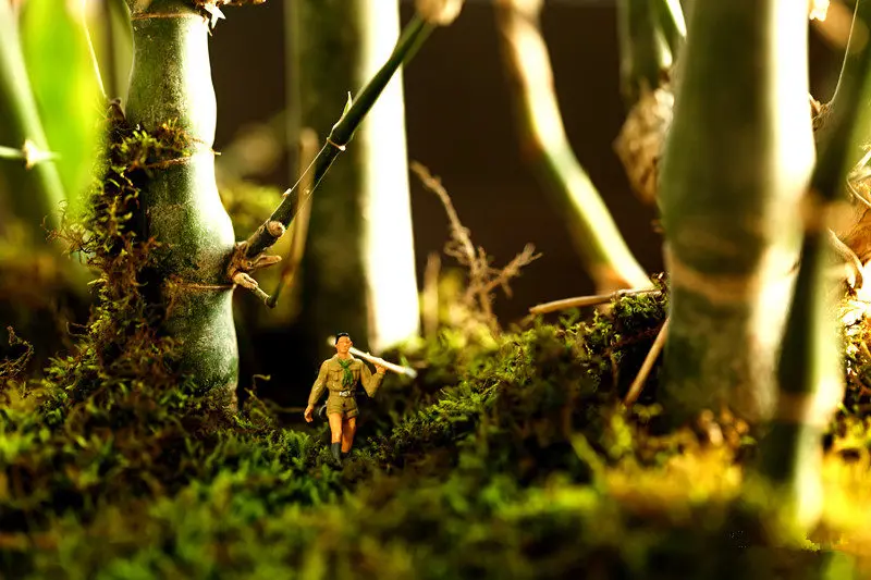 1/87 Model Train Ho Scale Adventure Figurines Diorama Kit Sand Table Scene DIY Micro Lndscape Fairy Garden Miniatures for layout | Игрушки и