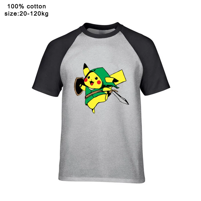 Покемон легенда о Зельде Пикачу ссылка мужские футболки с аниме рисунком Смешные